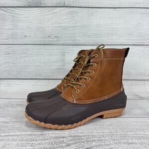 Lands End Men's Haze Brown Durable All Weather Duck Boots Size 13